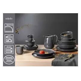 Ritzenhoff & Breker Toledo Kaffeeservice 18-tlg. dunkelgrau