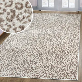 OTTO home Teppich OTTO HOME "Fynna, Leoparden-Muster, Animal Print, modern", beige (creme), B:60cm H:9mm L:110cm, Kunstfaser, Teppiche, Teppich, Leo, besonders weicher Flor, Wohnzimmer, Schlafzimmer, Esszimmer