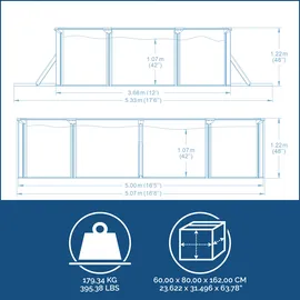 BESTWAY Hydrium Stahlwandpool Set 500 x 360 x 120 cm inkl. Sandfilteranlage