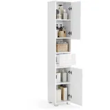 VASAGLE Badezimmerschrank, 30 x 30 x 170 cm, mit verstellbaren Ablagen,