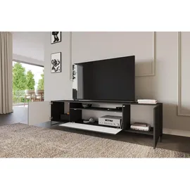 altdecor ELIO Lowboard 200 cm Schwarz Holz