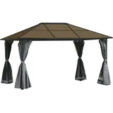 Outsunny Pavillon 4 x 3 m inkl. 4 Seitenteile Grau