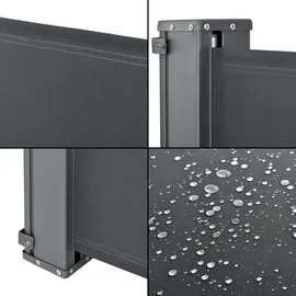 pro.tec Seitenmarkise 180 x 300 cm Anthrazit Polyester