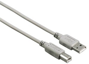 hama USB 2.0 A/USB 2.0 B Kabel 3,0 m grau