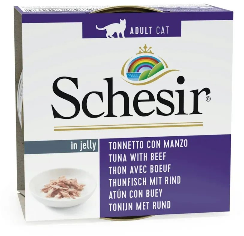 Schesir 24 x 85g Dose Katzennassfutter Thunfisch mit Rinderfilet