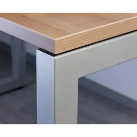 Hammerbacher Schreibtisch O-Fuß eckig Ahorn / Silber