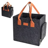 EclipseGuard Flaschentasche 6 Flaschen aus Filz–Extra Stabiler Flaschenträger für 1,5L Wein, Bier & Pfandflaschen–Faltbarer Flaschenkorb für Wohnmobil & Einkauf