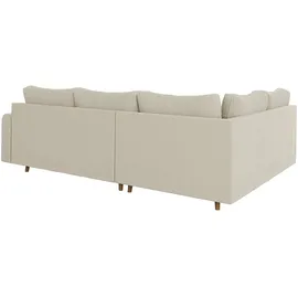 s-style möbel Ecksofa Alma Beige Cord - Ottomane links