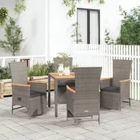 vidaXL Garten-Essgruppe 5-tlg. Grau