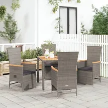 vidaXL Garten-Essgruppe 5-tlg. Grau