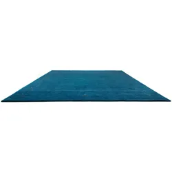 Wollteppich MORGENLAND "GABBEH FEIN FENTH", blau, B:170cm H:18mm L:240cm, Wolle, Teppiche, reine Schurwolle bunte Bordüre, Wohnzimmer