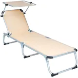 VCM Sonnenliege 187 x 58 x 30 cm Beige