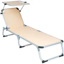 VCM Sonnenliege 187 x 58 x 30 cm Beige