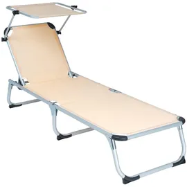 VCM Sonnenliege 187 x 58 x 30 cm Beige