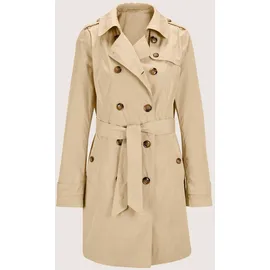 Madeleine Kurzer Trenchcoat mit Bindegürtel in beige | Gr.: 48
