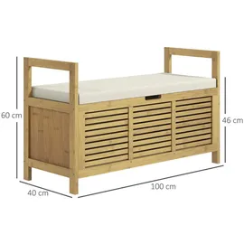 Homcom Schuhbank 100 x 40 x 60 cm beige / natur