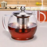 Haushalt International Teekanne Teekanne aus Glas, mit Edelstahlfilter Kapazität ca. 1,2 Liter, (1-St)