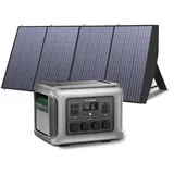 ALLPOWERS R2500 Set Tragbare Powerstation mit 200W Solarpanel, LiFePO4 Akku, 2500W Solargenerator, 4x 230V AC Steckdosen mit 2016Wh Akku LFP Powerstation für Stromausfall, Camping, Wohnmobil