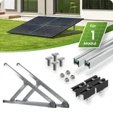SILBERNES Flachdach- und Wand- Montageset für 1 Modul senkrechte Montage Photovo...