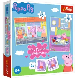 TREFL 90814 2-in-1-Puzzle+Memo Peppa Pig