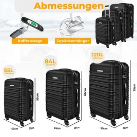 Kesser Koffer-Set 3-tlg. schwarz
