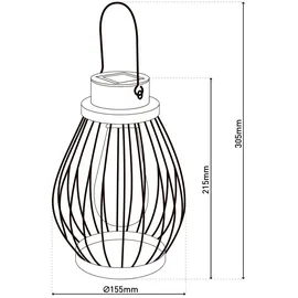 NÄVE Solarleuchte silber 30,5 cm inkl. Schiebeschalter warmweiß