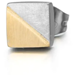 Firetti Single-Ohrstecker »Schmuck Geschenk Ohrschmuck einzeln Quatro Style« Firetti edelstahlfarben-gelbgoldfarben