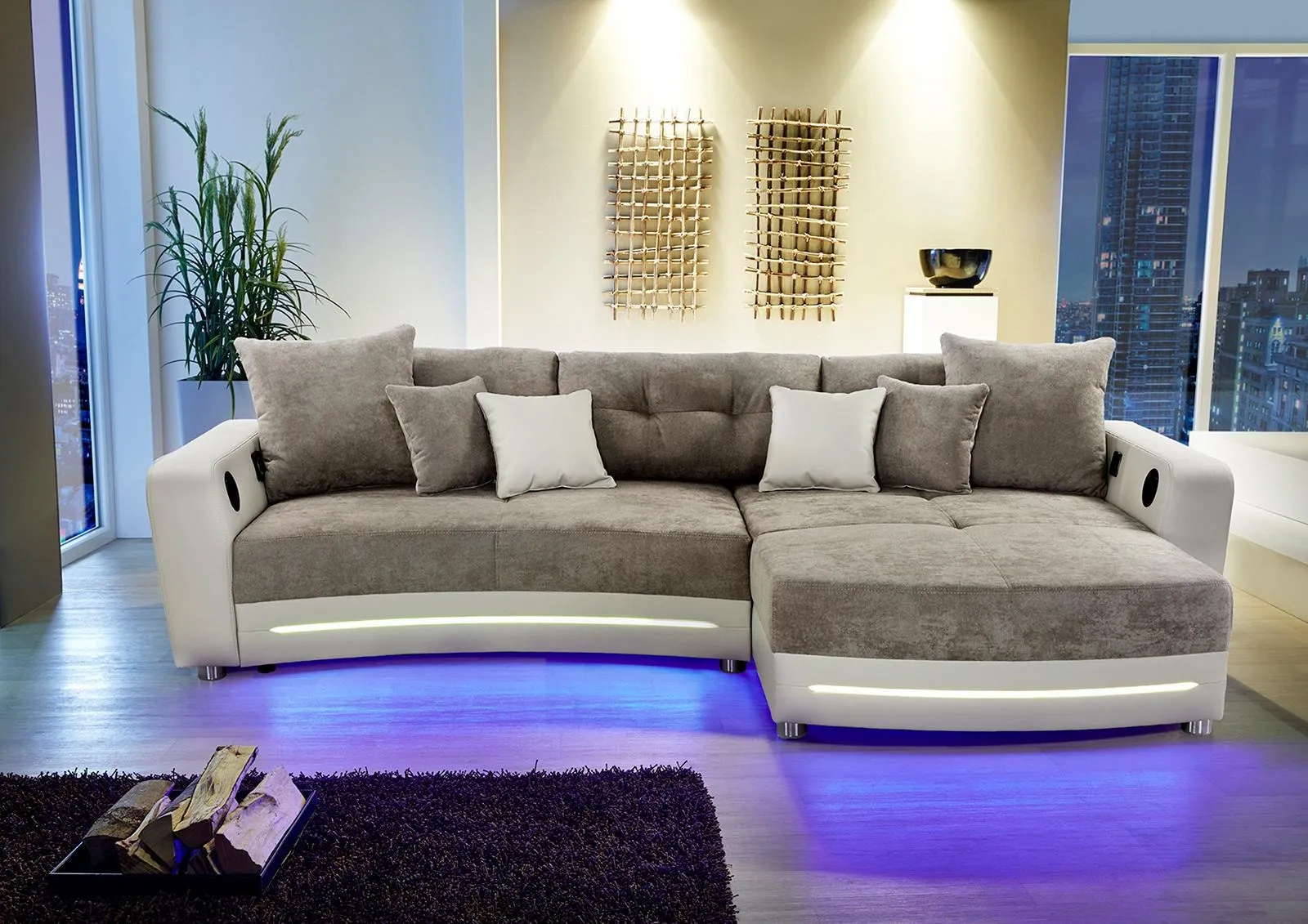 Jockenhöfer Gruppe Ecksofa Laredo, inklusive RGB-LED-Beleuchtung und Bluetooth-Soundsystem Jockenhöfer Gruppe greige