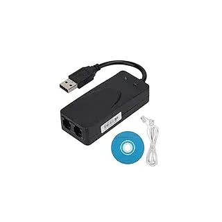 ASHATA Faxmodem 56K,Dual Port USB2.0 56K Externes Faxmodem USB Modem für 98/2000/ME/XP/Vista/CE5.0/10/8.1/8/7,Plug&Play