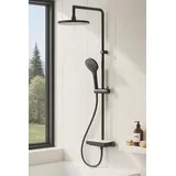 Primaster Duschsystem mit Thermostat Prag new schwarz matt