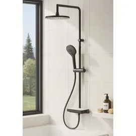 Primaster Duschsystem mit Thermostat Prag new schwarz matt