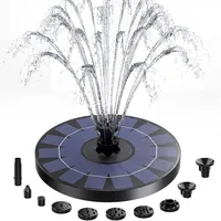 AISITIN 3,5 W Solar Springbrunnen für Außen(Durchmesser 180 mm), Solarbrunnen für Draussen mit Verschiedene Fontänenstile und 4 Haltestangen für Garten,Teich,Vogelbad, Wasserspiel