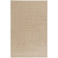 tesso living Kurzflor Teppich, Wohnzimmer, Boho Geometrisch Beige, - 160cm x 230cm - Moderner Superweicher Teppich