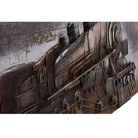 Garden Pleasure Wandbild 3D Dampflok, Metall
