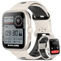 anyloop Smartwatch Damen Herren mit Telefonfunktion,GPS integriert,1.78" AMOLED Touchscreen,Schlafmonitor Schrittzähler IP68 Wasserdicht,Smartwatch für Android iOS Schwarz (Grauweiß)