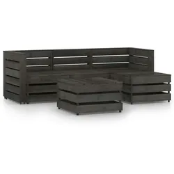 vidaXL 5-tlg. Garten-Lounge-Set Grau Imprägniertes Kiefernholz