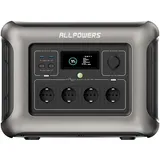 ALLPOWERS Tragbare Powerstation R1500, 1152Wh LiFePO4 (LFP) Akku, 1800W AC/100W USB-C Ausgang, Solargenerator (Solarpanel optional) für Notstromversorgung zu Hause, Camping & Wohnmobil