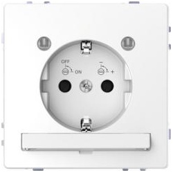 Merten SCHUKO-Steckdose, System Design, mit erhöhtem Berührungsschutz, mit Lichtauslass und LED-Beleuchtung, Lotosweiß