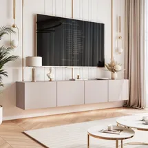 idohome TV-Lowboard 200 cm Beige Holzwerkstoff