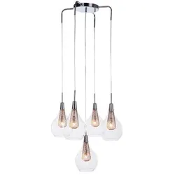 Azzardo AZ1690 Pendelleuchte Elektra 5 5x40W | G9 | IP44- transparentglas, kupfer