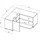 Symbiosis Angle TV-Schrank 90 Lowboard 90 x 90 x 45 cm Schwarz/Eiche