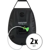Stagecaptain Solardusche MD-20 Deluxe Showerqueen Mobildusche - Outdoor-Dusche für Camping & Co (Campingdusche, 2 St., Inkl. Netzbeutel und Aufhängevorrichtung), Reisedusche Solar mit Duschkopf grün|schwarz
