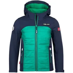 Kinder Softshelljacke Lysefjord Marineblau/Pfeffergrün One Size