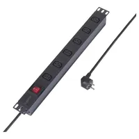 Sygonix SY-6736980 Steckdosenleiste 19 Zoll 6fach Schwarz Schutzkontakt 1St.