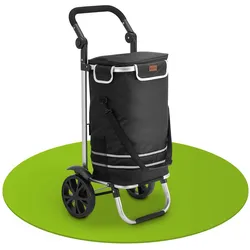 Juskys Einkaufstrolley 3in1 mit 2 Rollen für Shopping - 56 L Tasche - Trolley klappbar - Schwarz