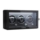 Klarstein Uhrenbeweger für Automatikuhren, Automatik-Uhrenbeweger für 3 Uhren, Automatikuhr Uhrenbeweger mit Acryl-Tür, Automatischer Uhrenbeweger, Blaue LEDs, Watch Winder mit 5 TPD Einstellungen