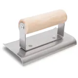 Marshalltown Beton Stahlkantenkelle R 10mm, L 13mm, Gebogene Enden mit Holzgriff aus Edelstahl, Maß der Kelle: 152x76 mm