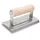Marshalltown Beton Stahlkantenkelle R 10mm, L 13mm, Gebogene Enden mit Holzgriff aus Edelstahl, Maß der Kelle: 152x76 mm