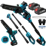 panthem Akku Hochentaster Ast Kettensäge Profi-Astsäge für Makita 18V, 2 IN 1 Mini 8 zoll Akku Kettensäge Teleskop with akku 21V 4000mAh Elektro teleskopsäge Astsäge Arbeitshöhe bis 4,5m