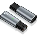 2 Stück USB C Ladeadapter Kompatibel mit Philips OneBlade und Rasierer Serien QP2724, QP2834, QP4530, MG5910, MG7910, MG9510, QP1924, QP1324 – 5V Typ-C Ladegerät Konverter, Doppelanschluss (Grau)